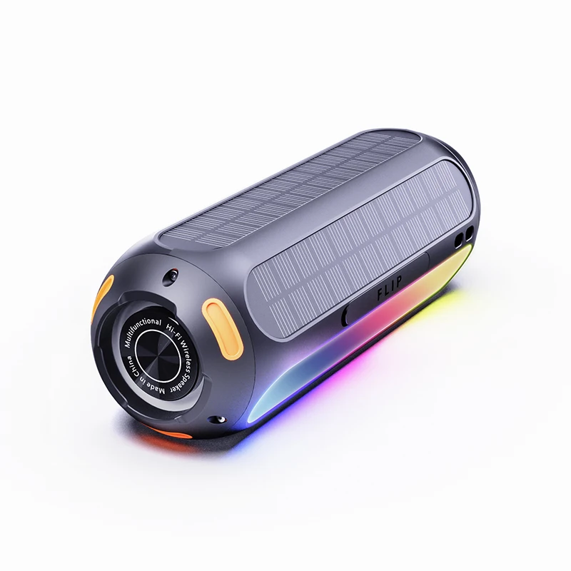 Latest model IPX6 wireless portable Speaker with Magnetic Golf Cart, solar panel, multiple music playback modes