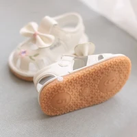 Summer Baby Walking Shoes Cow Muscle Soft Soles Non Slip Girls Kids Clogs Sandals Infant Princess Embroidered Flowers Call Shoes 6