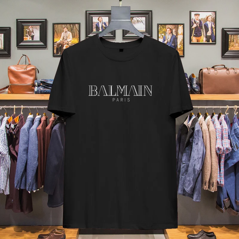 Black Basic BALMAIN Letter Printing T Shirt Women Tees Casual Loose Tshirt Outdoor Fashion Women T Shirts Plus - AliExpress
