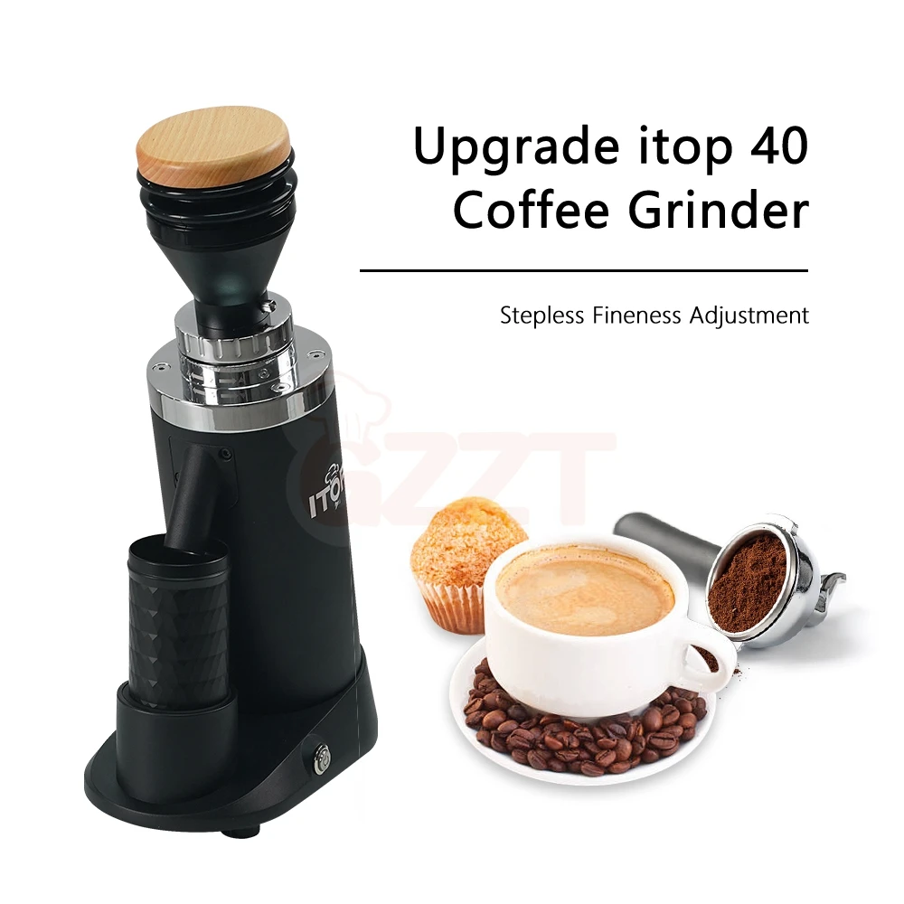 GZZT Coffee Grinder 64MM Flat Titanium Burrs Espresso Coffee Powder Grinding Machine Stepless Finess Adjustment Coffee Machine electric grinder adjustable dial burrs grinders coffee maker machine commercial 64mm