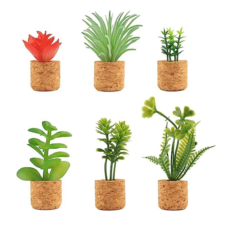 

6 Pcs Cactus Refrigerator Magnets Mini Cute Succulent Plant Fridge Magnet Decoration Parts For Home Kitchen Office