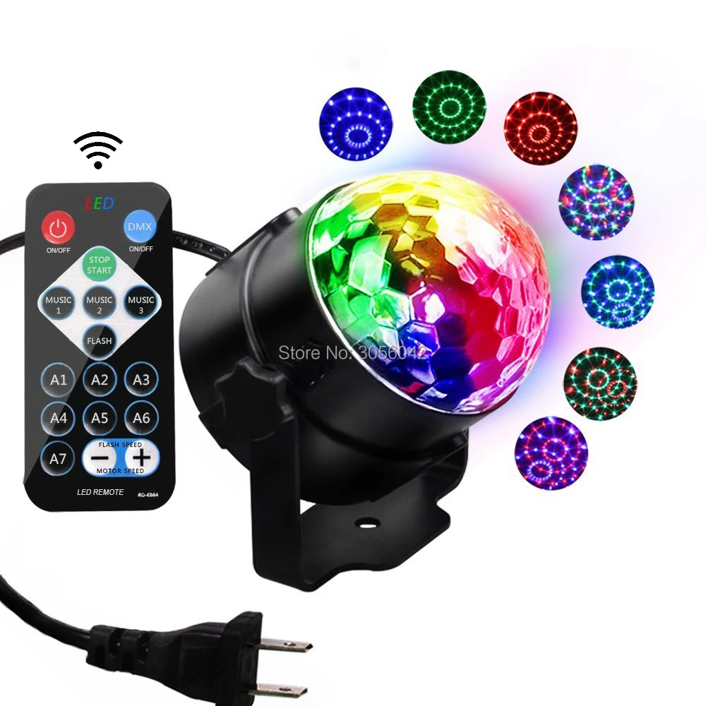 

Миниатюрный светодиодный хрустальный волшебный шар RGB со сценическим эффектом, лампа, лампочка для вечерние, дискотеки, клуба, светильник лазерное шоу для семейной вечеринки, Хэллоуина