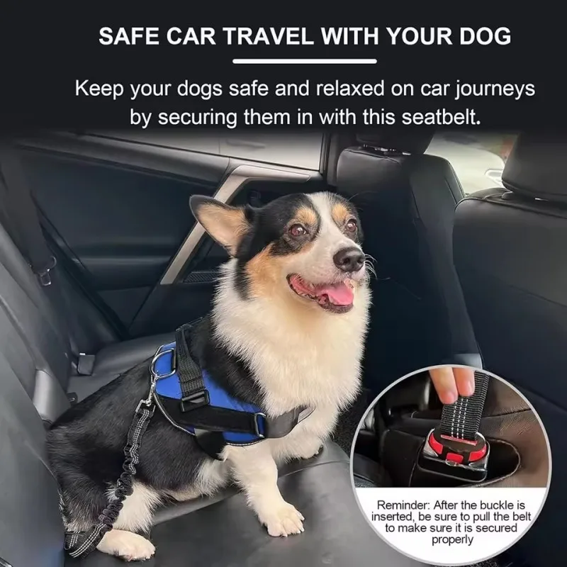 Nylon Dog Seat Belt Adjustable Reflective Durable Car Safety Rope