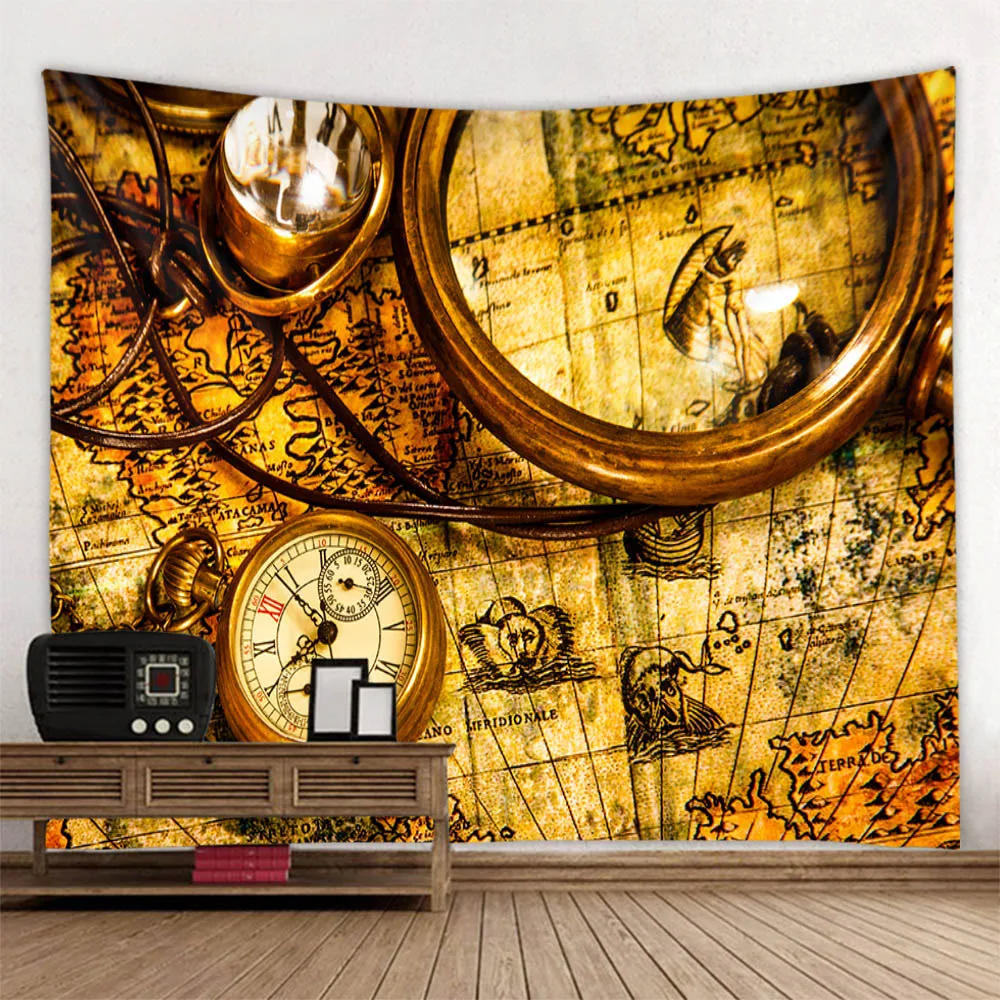 Vintage pirate ship tapestry tapestry decor Home Decoration Wall Hanging Art Decoration Background Cloth Living Room Printing Mural