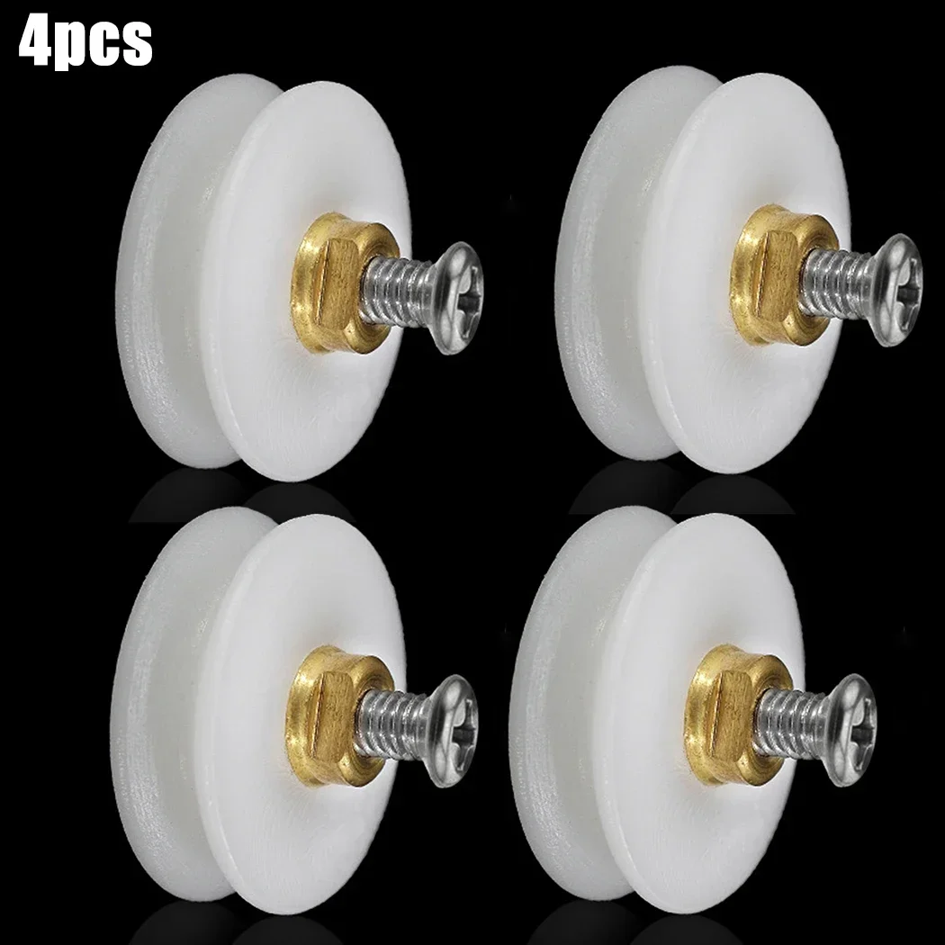 Spares Rollers Wheels 4/8pcs Accessories Bathroom Grooved Guides Home Replacement Shower Door Rollers 22mm Dia