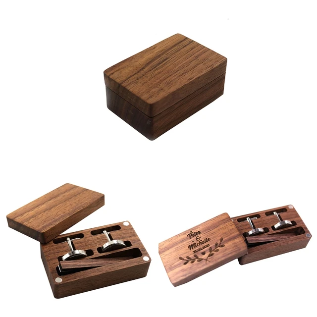 Cufflinks Wooden Storage Box  Jewelry Box Velvet Inserts - Jewelry  Packaging & Display - Aliexpress