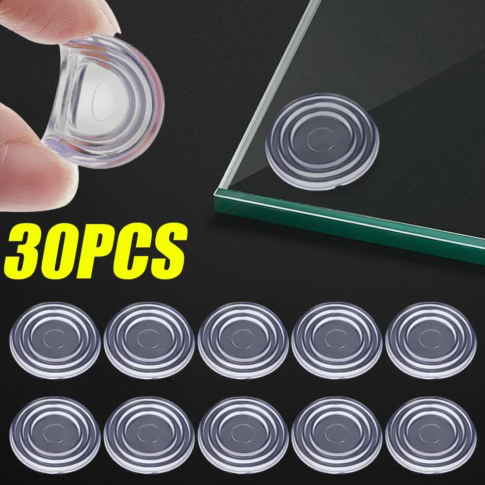 Round Glass Non-slip Pads Transparent PVC Table Top Cushion Enduring Suction Cup Glass Fixed Tool Furniture Pads 10-30pcs