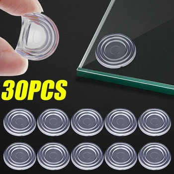 10-30 pezzi cuscinetti antiscivolo in vetro rotondo cuscino da tavolo in PVC trasparente duraturo ventosa in vetro strumento fisso accessori per mobili 1