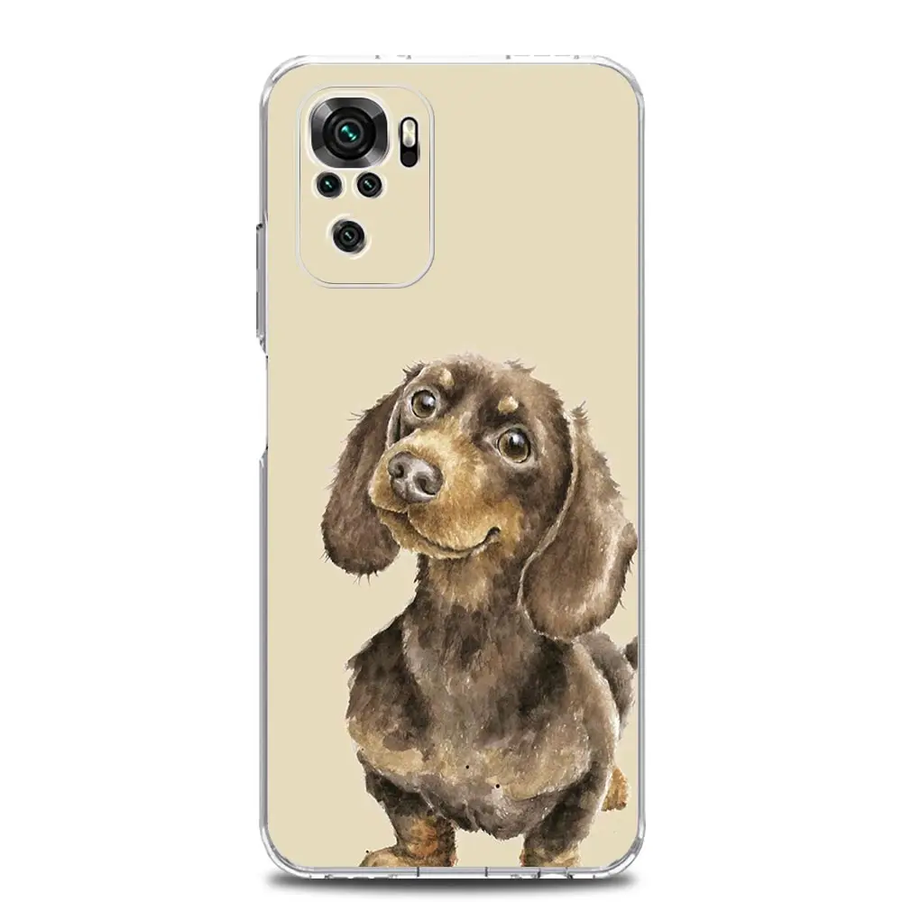 Clear Dachshund Sausage Dog Design Phone Case Cover