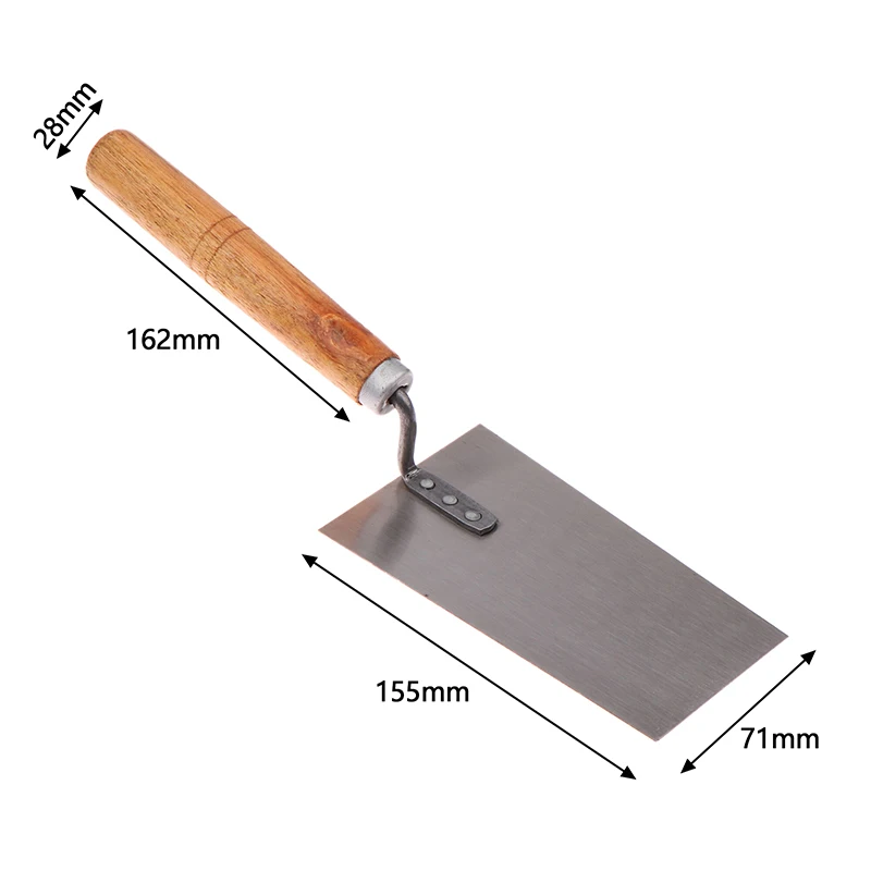 1PCS Cement Float Margin Trowel Bucket Stainless Steel Concrete Finishing Trowel Spatula Construction Tools Wooden Hand Tool