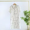 Pure Cotton Maternity Nightdress Breastfeeding Clothes Summer Short Sleeve Floral Thin Nursing Dress For Pregnant Women 3