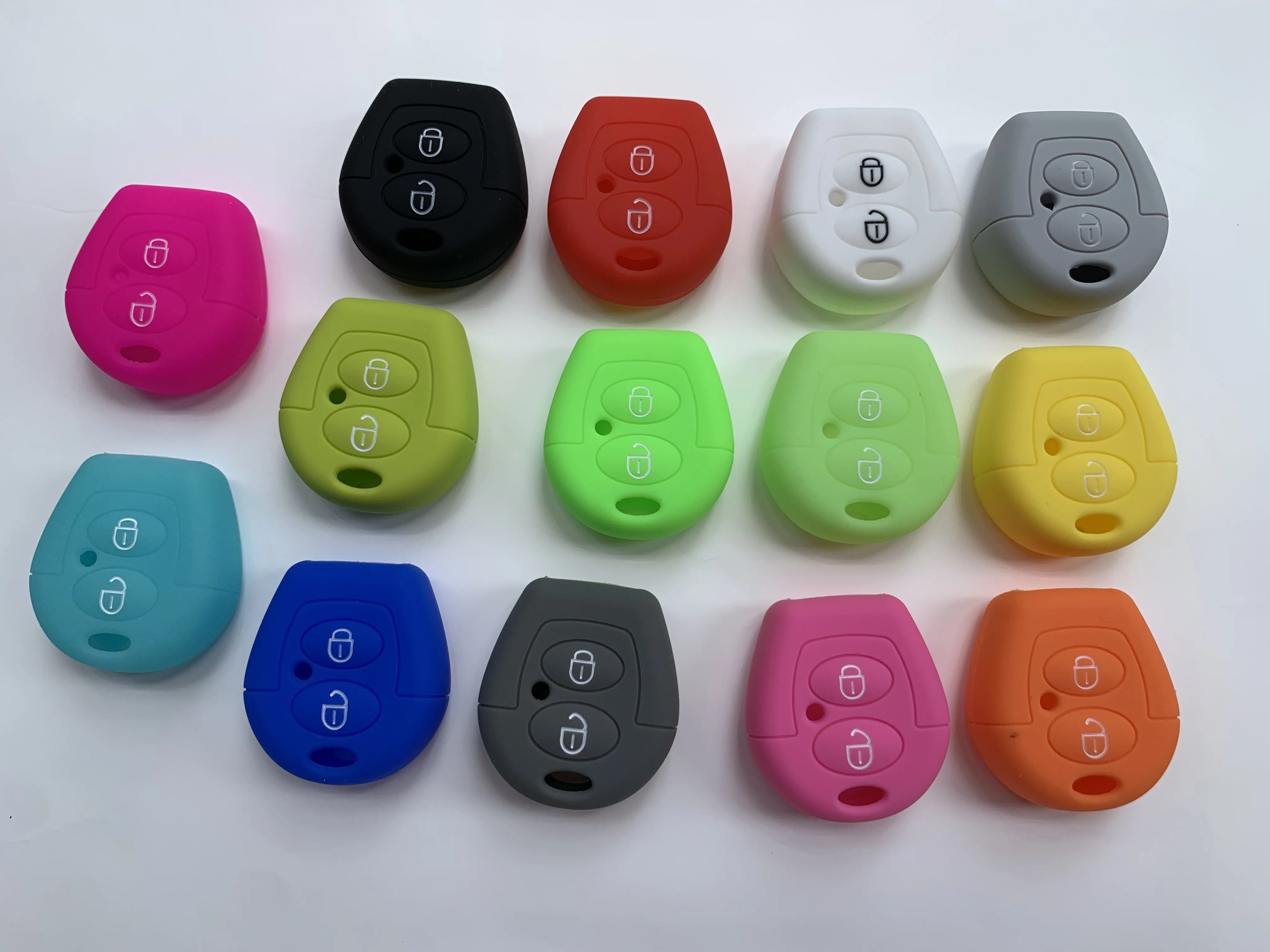 Key Case Cover Key Case Car Key Shell Silicone Key Case Cover For Seat Ibiza Leon Toledo Mii Altea Cordoba Arosa Alhambra Exeo FR Sharan 2 Button Remote Shell Car 1Pc