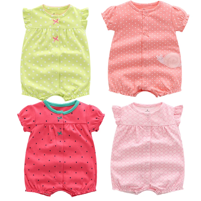 Baby Rompers Summer Baby Girls 100% Cotton Newborn Boy Infant Jumpsuits Short Sleeve Kids Clothes