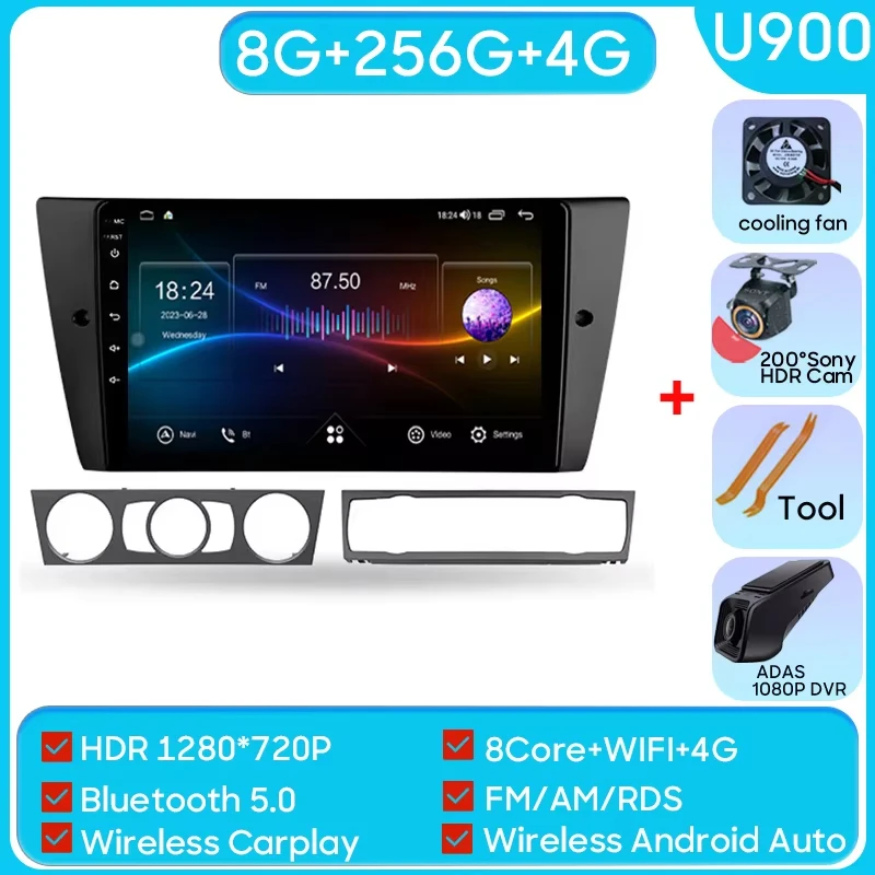 DAB 32G ANDROID 13 Carplay autoradio GPS RDS Kam BT pour BMW Série 3 DAB 32G ANDROID 13 Carplay autoradio GPS RDS Kam BT pour BMW Série 3