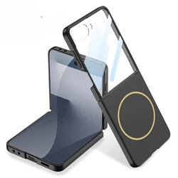 Luxury Slim Matte MagSafe Phone Case with Built - in Screen Protector and Full Protection Cover - Galaxy Z Flip7 (Black)