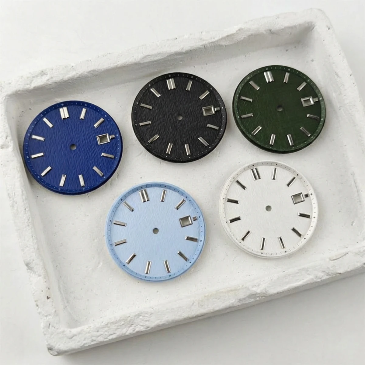33.5mm No Logo Wave Radial Waffle Wear Watch Dial - Carved Case Mod Parts