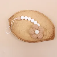 Fleur bébé attache-sucette chaîne nouveau-né factice porte-mamelon Clips sans BPA coton jouets de dentition sucette pendentif support 6