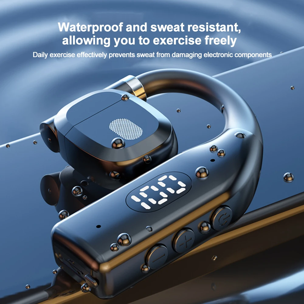 TWS Bluetooth 5.3 Earphone Ear Hook Wireless Headphone 360° Rotation Low Latency HiFi Headset Waterproof Noise Reduction Earbud 2