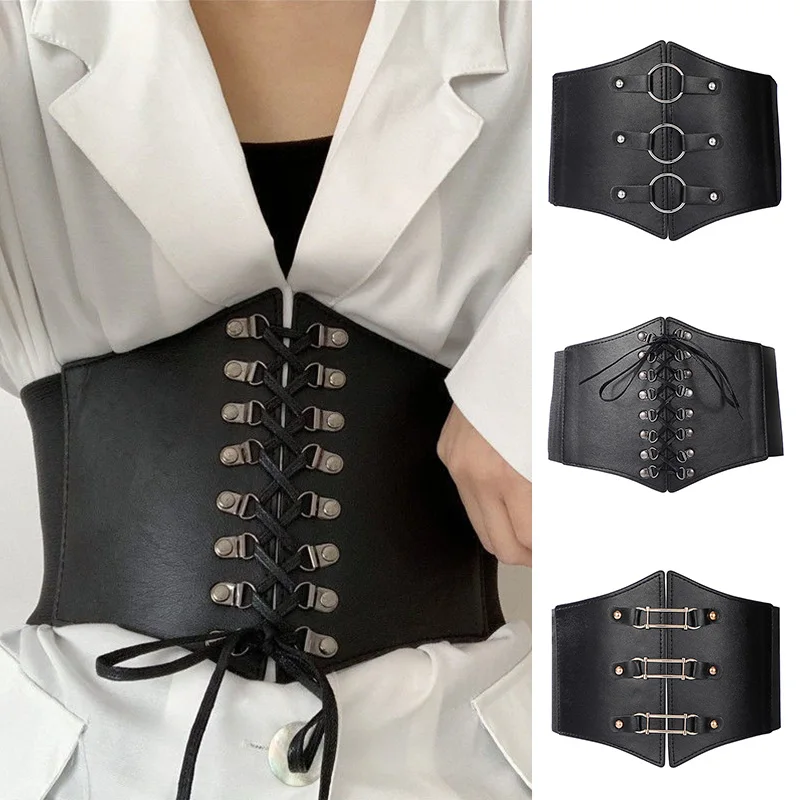 BDSM Women Waist Shaping Belt PU Leather Corset Harness Girdle