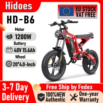 Bicicletta Elettrica Hidoes B6 con Motore da 1200W, Batteria al Litio 48V15.6AH, Pneumatici Fat 20*4 Pollici, E-bike per Neve