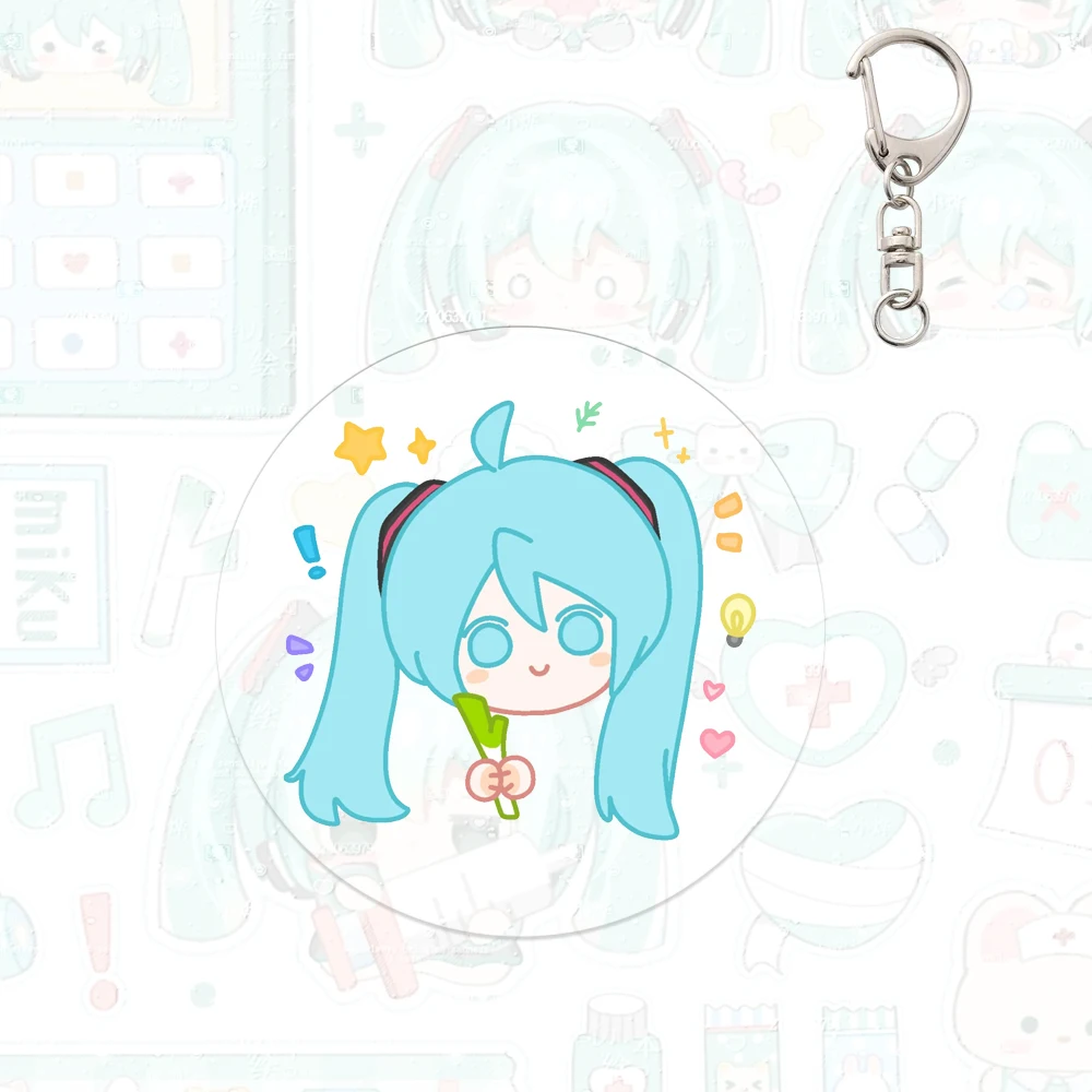 Miku Q Version Kawaii Dekorieren Schlüsselbund Anime Rucksack Len Rin Cartoon KAITO Student Mode Sammeln Mädchen Cosplay Geburtstag Geschenk – Detail 5
