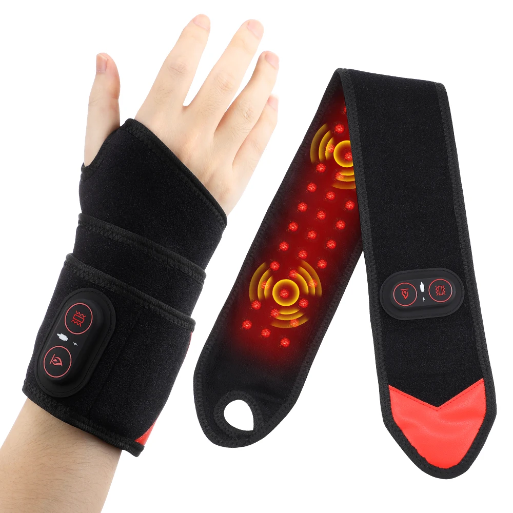 3-in-1 Heating Wrist Massage Pad Electric Wrist Massager Vibration Light Joint F