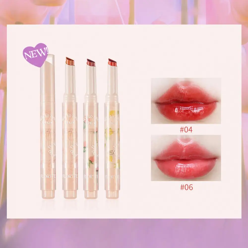 

FLORTTE/Flower Lip Gloss Loria First Kiss Series Love Stick Lipstick Pen Mirror Waterlight Lip Glaze Long-lasting Lip Cosmetics