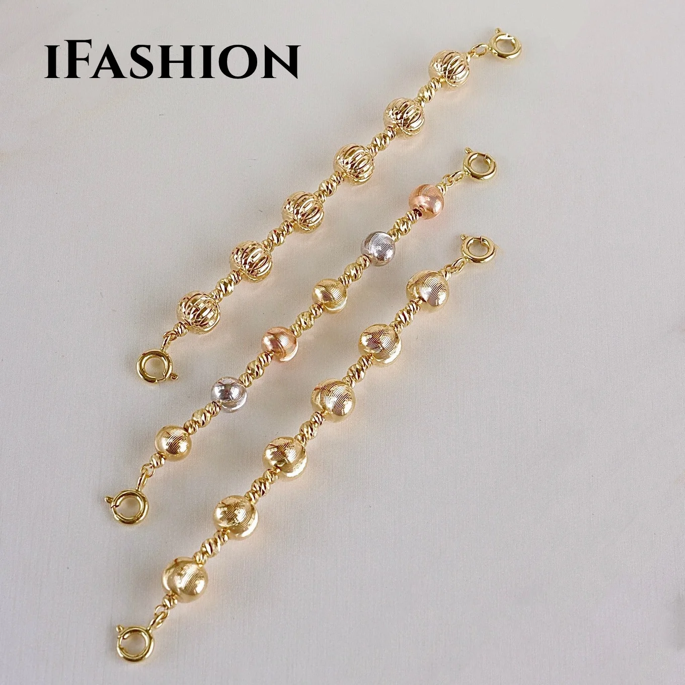 

IFASHION Extension Chain Necklace Parts Colored Gold 18K Solid Yellow Gold (AU750)Italian Craft Imported Chain Women