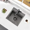 15 Inch Black Drop In Bar Sink Bar Outdoor Rv Sink 16 Gauge Black Stainless Steel Single Bowl Kitchen Sink with Cutting Board 3