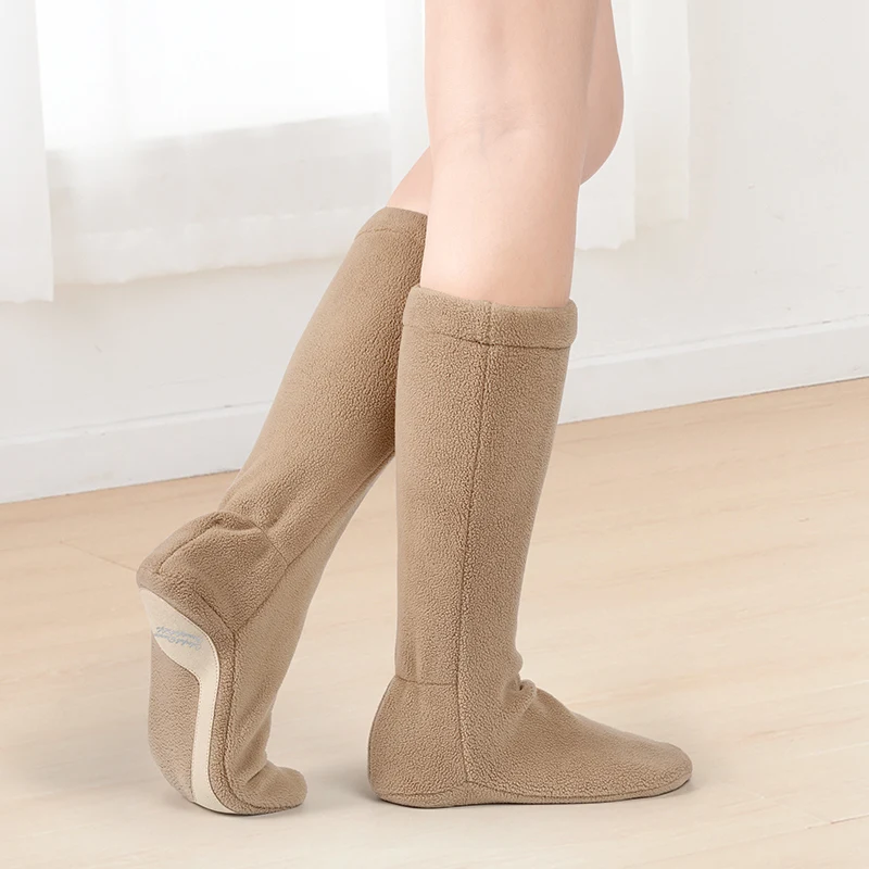 Teens Women Warm Ballet Boots Warm Velvet Boots Tall Thermal Dance Boots Warm up High Top Ballet Shoes Training Shoes for Winter 3