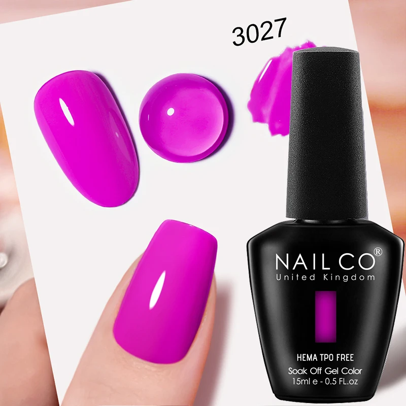 NAILCO Premium Soft Color Gel Polish - Vibrant Semi-Permanent Varnish, HEMA & TPO Free