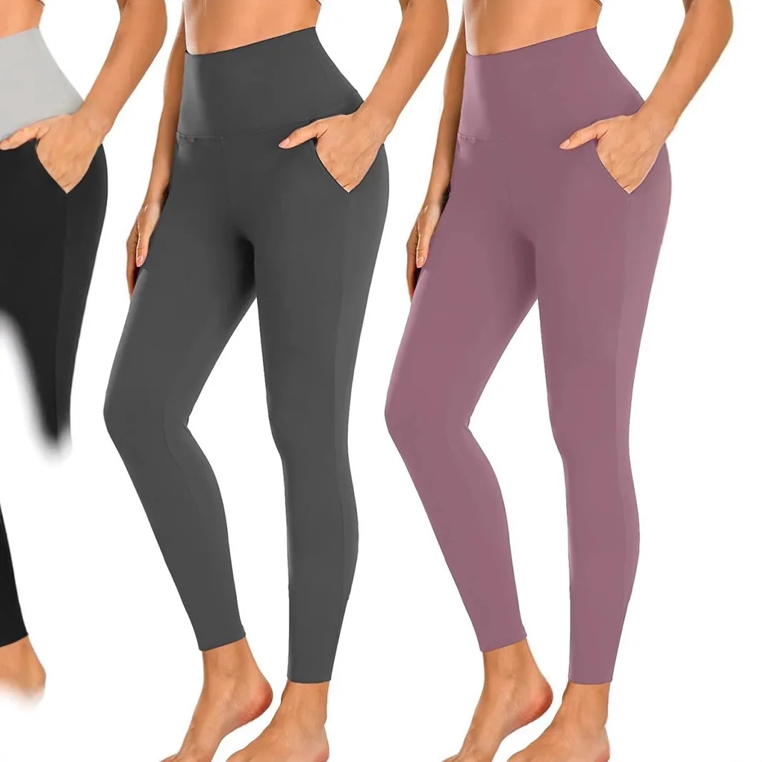 Sports New Women's Pocket Leggings with High Waist and Abdominal Compression for Fitness Soft and Comfortable Fitness Leggings 2