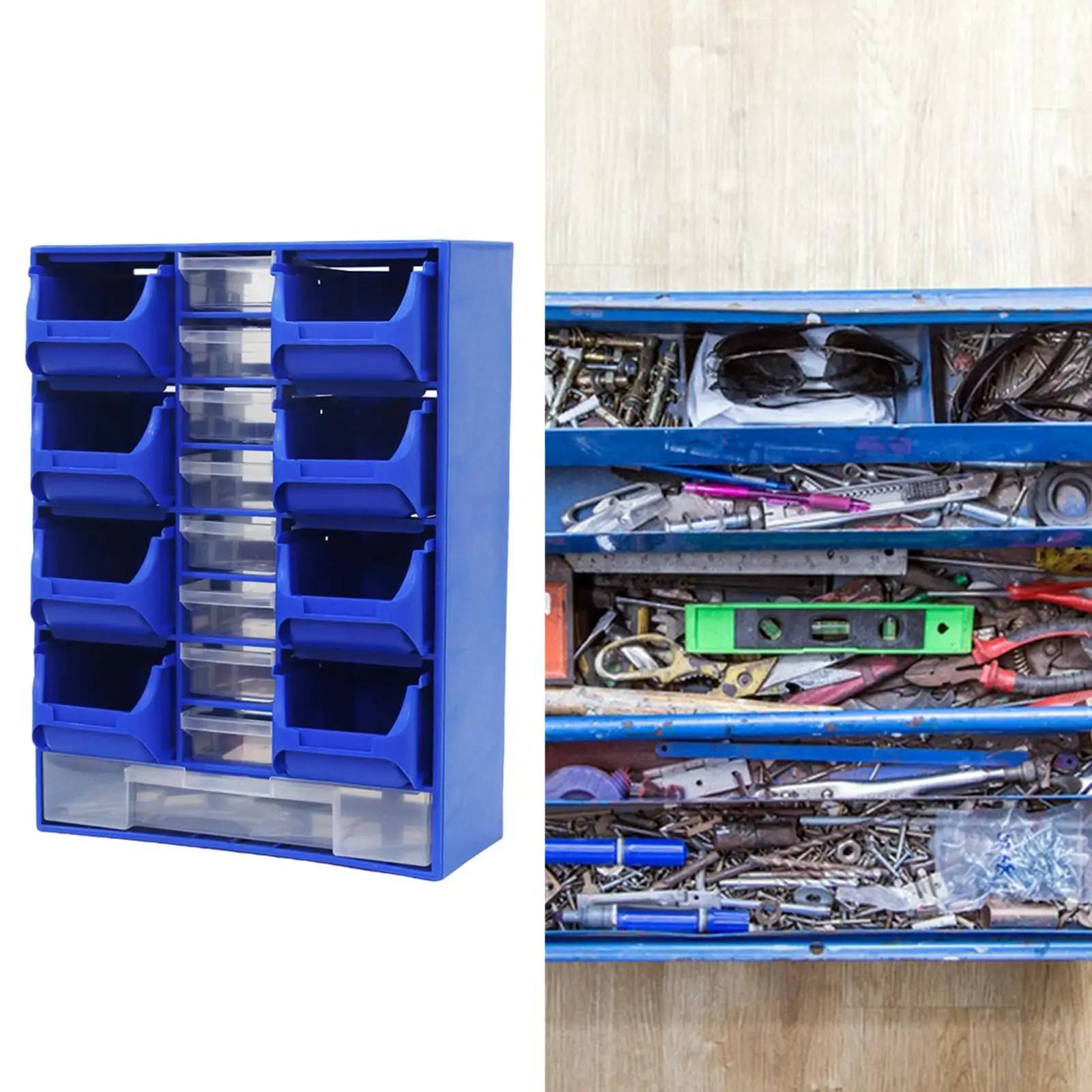 Hardware Parts Organizer Wall Mount Sturdy for Bolts Screws Nuts Small Items Screws Nails Hardware Organizer Workshops 6