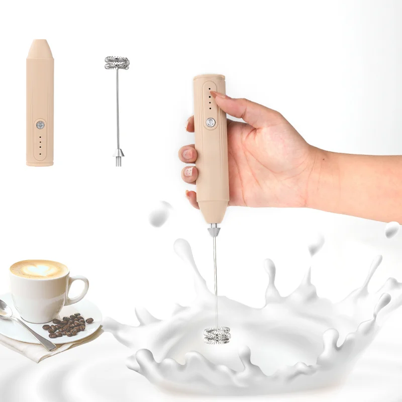 HOT Electric Milk Frother + Egg Beater Wireless Type-C Charging 3 Speeds Mini Handheld Foam Maker Coffee Whisk Cooking Tools 6