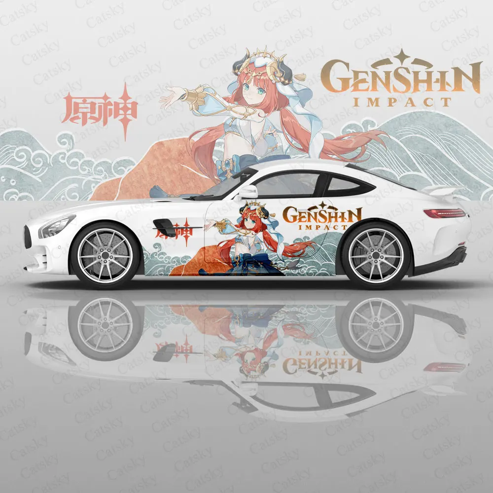

Аниме Genshin ударные автомобильные наклейки на заказ виниловая наклейка с боковой графикой модифицированные аксессуары для гоночных автомобилей наклейки на автомобиль