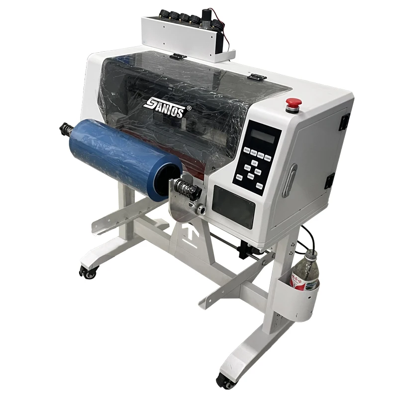 30cm DX7 UV DTF 스티커 프린터 이중 CMYK 인쇄 AB 필름 UV DTF 프린터 A3 라미네이터 세트