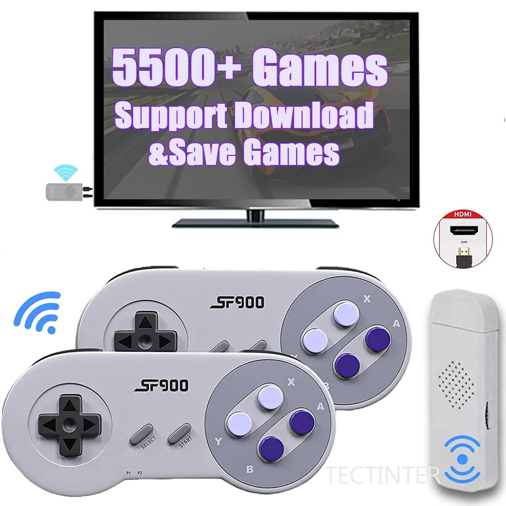 Sf900 16-bit 8 bits sem fio dandy retro tv game console para super nintendo  snes