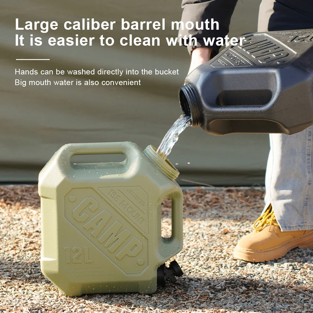 12L Water Storage Container with Spigot Water Dispenser Carrier Large Capacity Water Container Jug for Vehicle Car Camping 5