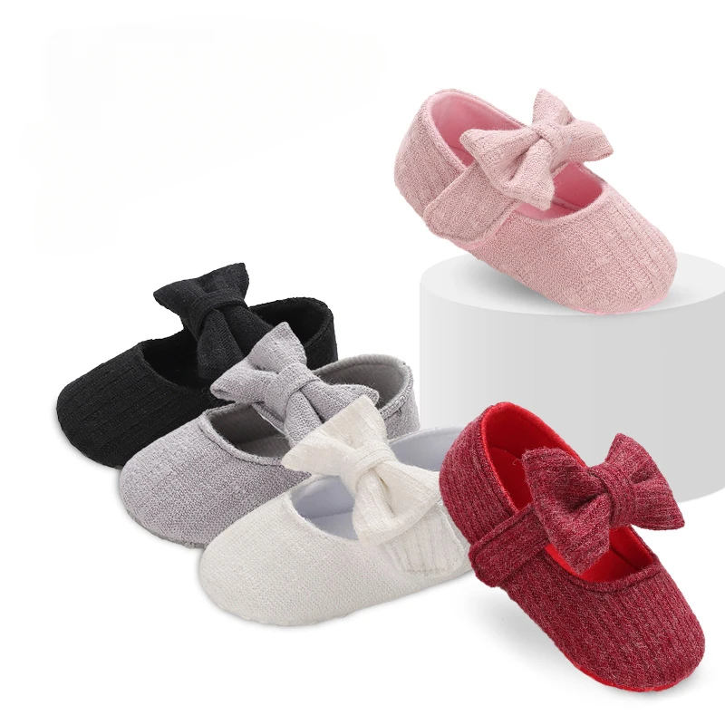 WoolbabyshoesKnittedclothshoesbowbabyshoesPrincesswalking