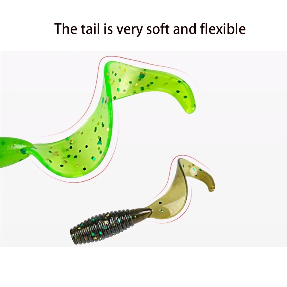 Silicone Curly Tail Soft Lures 5