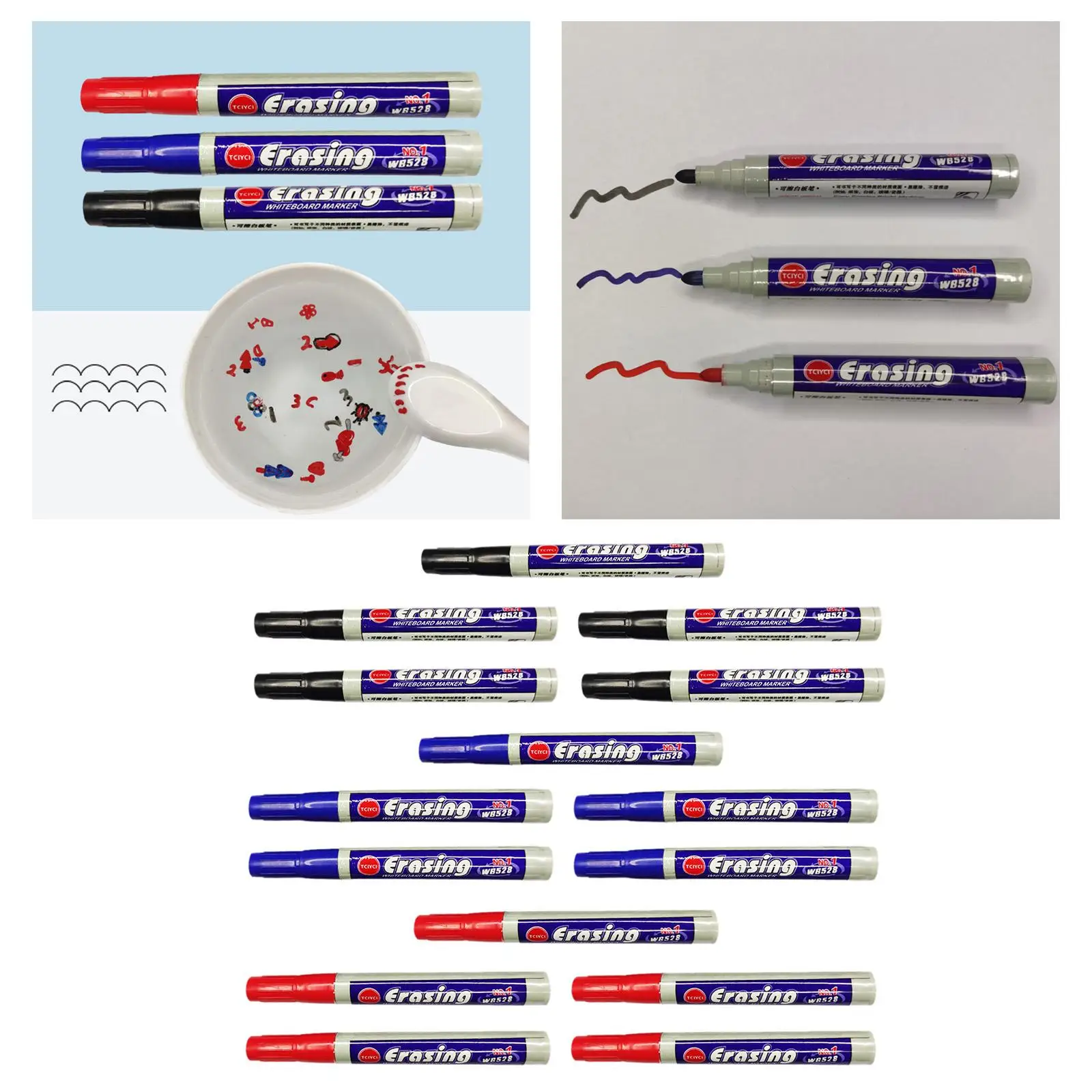 마커 15 개, 화이트보드 마커, 팁 마커는 화이트 보드 거울 유리 사무실에 쓰기에 적합합니다.