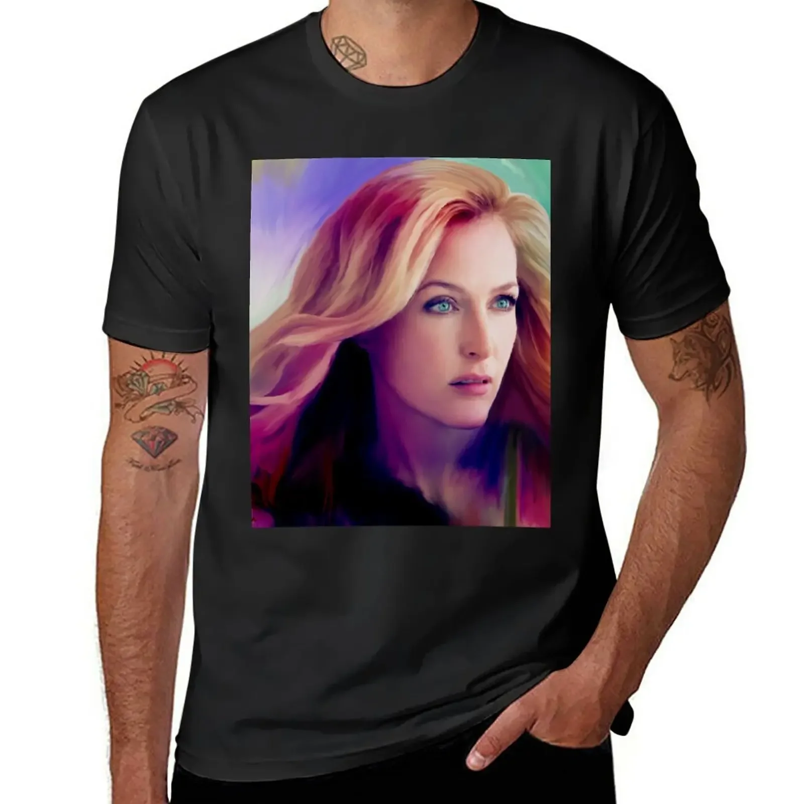 

Gillian Anderson portrait T-Shirt customs oversizeds mens champion t shirts