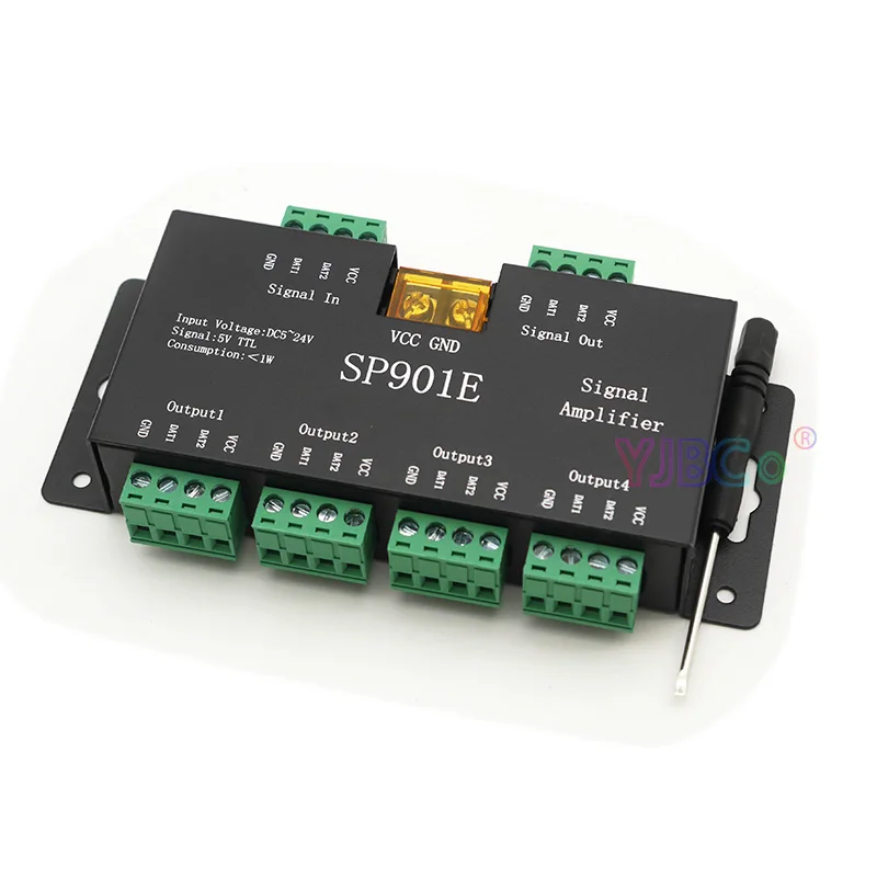 SPI Signal Amplifier Repeater SP901E for WS2812B WS2811 APA102 RGB Addressable Pixel LED Strip Programmable Matrix Panel Light addressable spi signal amplifier repeater ws2812b ws2811 apa102 rgb ic led pixel strip programmable matrix panel light dimmer