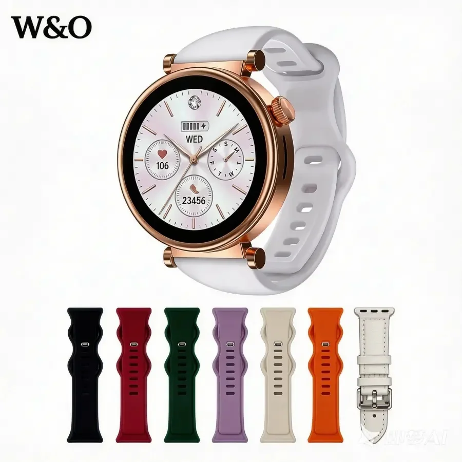 Smart Watch for Women, Fitness Tracker & Activity Tracker with Bluetooth Calls (Answer/Make), 1.8' HD/AMOLED Smartwatch for IOS/Android, 100+ Sport Modes, IP67 Waterproof, Heart Rate/SpO2/Sleep Monitor, 7 Bands