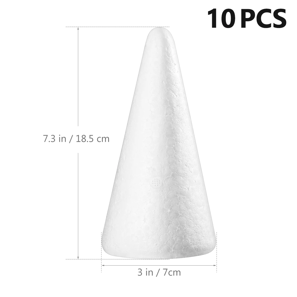 10Pcs 15cm Modeling Cone Modeling Craft Supplies Durable Lightweight Styrofoam  Form Foam Cone for New Year