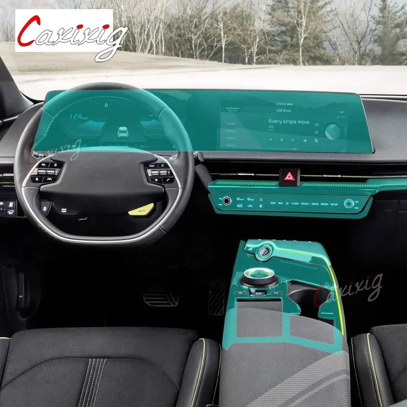 Per Kia Ev6 Ev Gt 2021-2023 Car Interior Center Console Trasparente Car Suit Ppf-Tpu Pellicola Protettiva Accessori Antigraffio