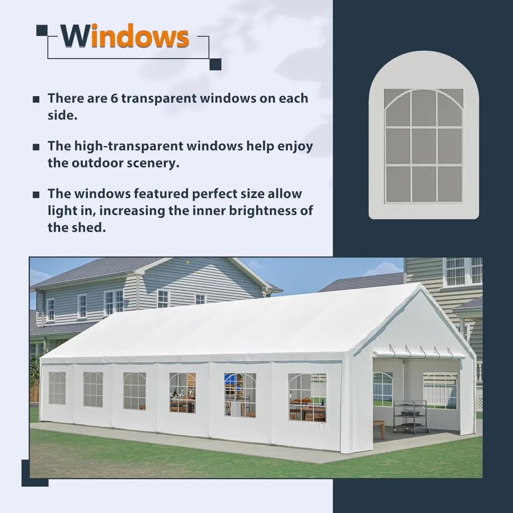 Party Tent-Heavy Duty Upgraded Galvanized Frame, Outdoor Wedding Gazebo Shelter Canopy, Removable Sidewalls,