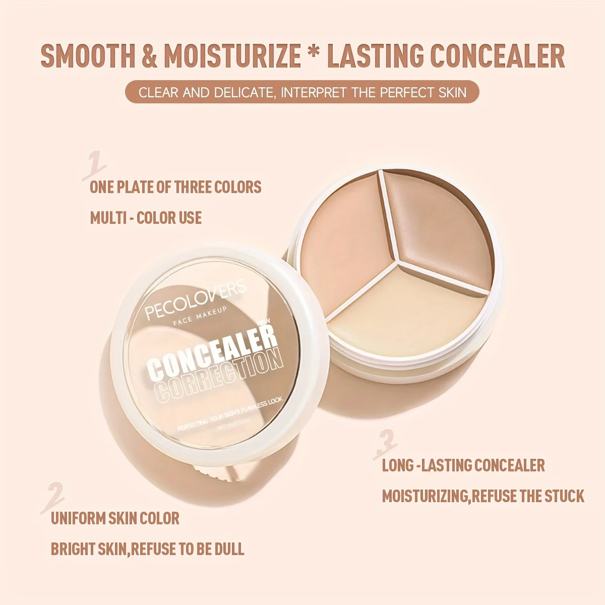 Moisturizing Concealer Palette Full Coverage Concealer Even Skin Tone Face Foundation Eye Face Cosmetics Lasting 5