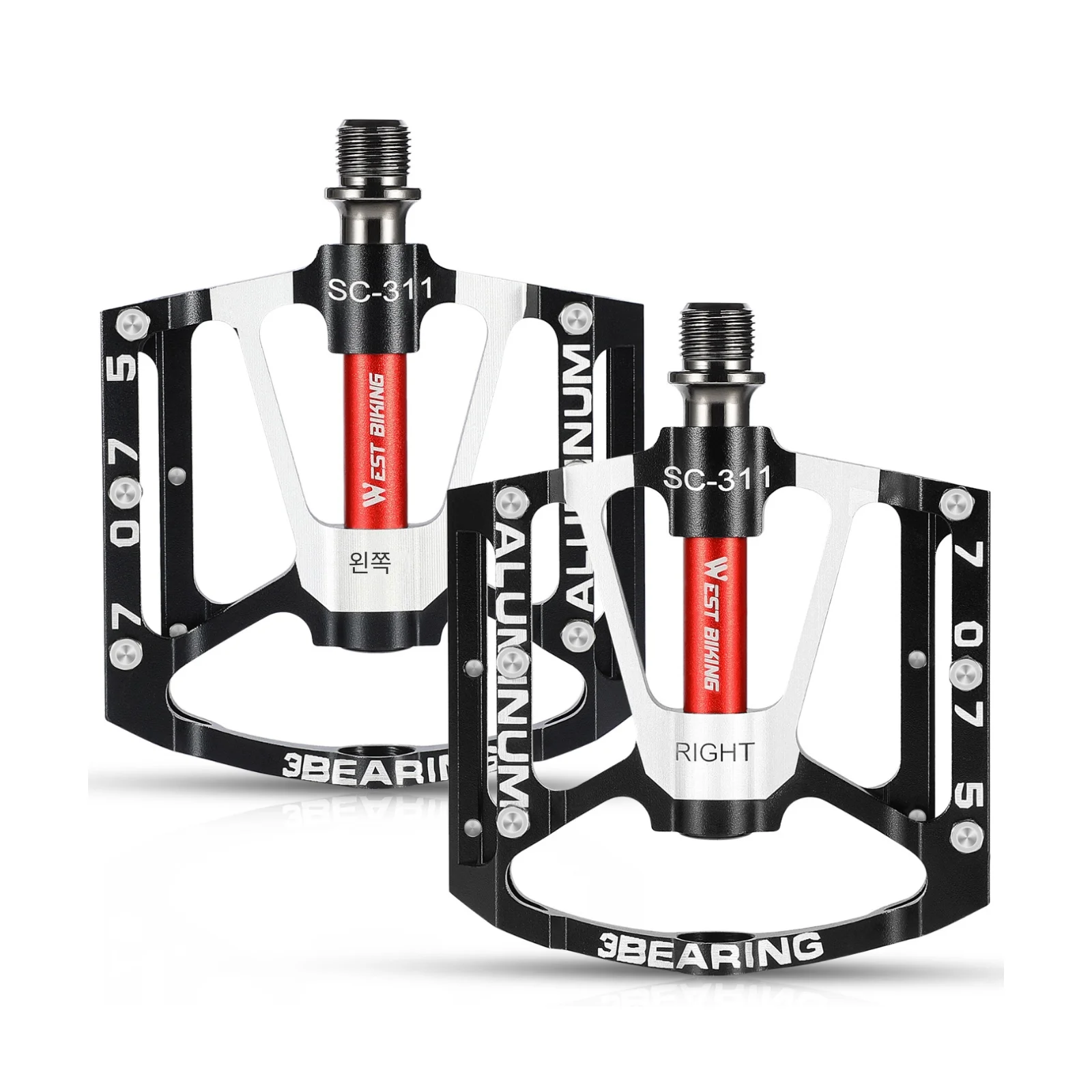 WEST BIKING Bicycle Pedals Ultralight Anti slip CNC BMX MTB Road Bike Pedal Cycling Sealed Bearing