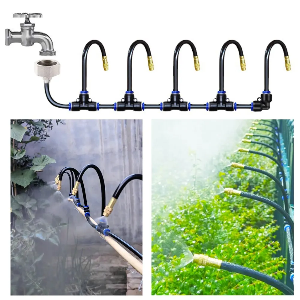 Mist Sprinkler Adjustable 360&deg; Rotating Copper 8mm Connector for Garden Plant